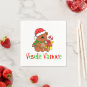 Vesele Vanoce Tsjechisch kerstBeer Napkins Servet (Insitu)