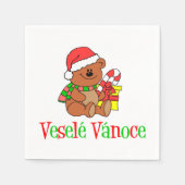Vesele Vanoce Tsjechisch kerstBeer Napkins Servet (Voorkant)