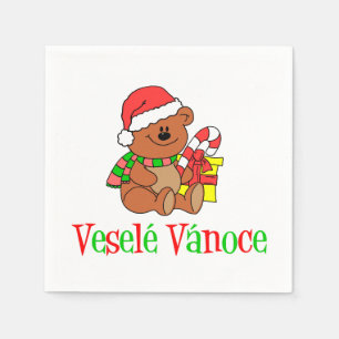 Vesele Vanoce Tsjechisch kerstBeer Napkins Servet