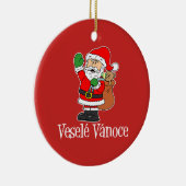 Vesele Vanoce, Tsjechische kerstman (RED) Keramisch Ornament (Rechts)