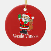 Vesele Vanoce, Tsjechische kerstman (RED) Keramisch Ornament (Voorkant)