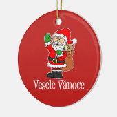 Vesele Vanoce, Tsjechische kerstman (RED) Keramisch Ornament (Links)