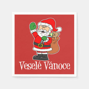 Vesele Vanoce, Tsjechische kerstman (rood) Servet