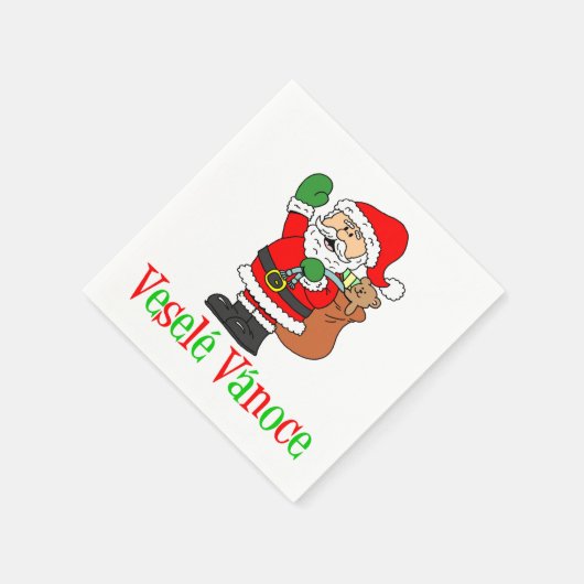 Vesele Vanoce Tsjechische Kerstman Servetten (Hoek)