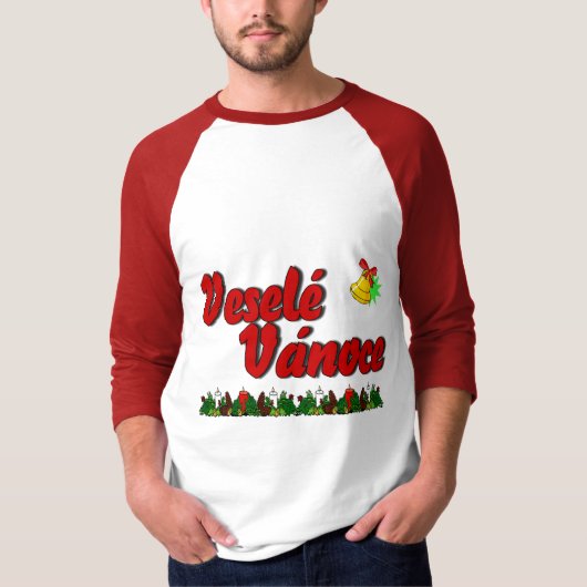 Veselé Vánoce - Vrolijk kerstfeest in het Tsjechis T-shirt (Voorkant)
