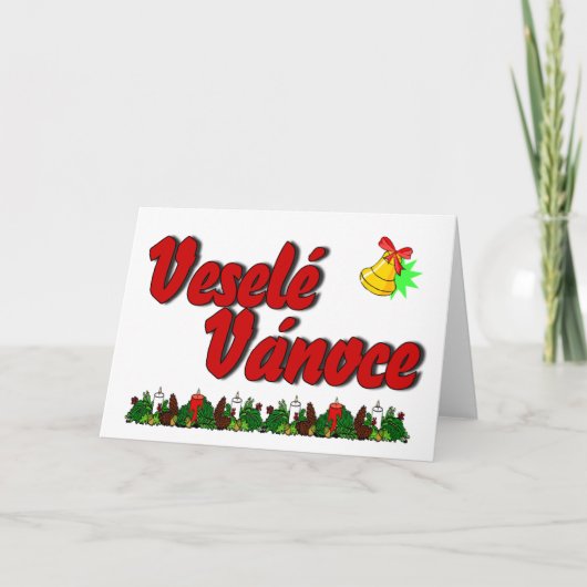 Veselé Vánoce - Vrolijke Kerstmis in Tsjech! Feestdagen Kaart (Voorkant)