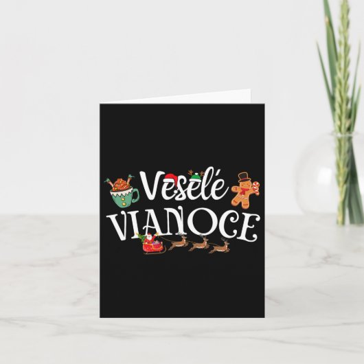 Veselé Vianoce Slowaaks Vrolijk Kerstfeest Vesele  Kaart (Voorkant)