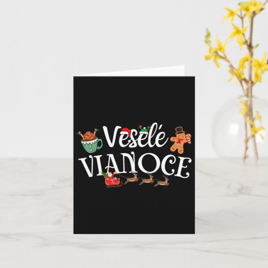 Veselé Vianoce Slowaaks Vrolijk Kerstfeest Vesele  Kaart (Gele Bloem)