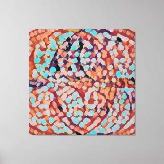 Vesica Piscis 369 | Glass Bokeh, Blue & Oranje Canvas Afdruk (Voorkant)