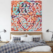 Vesica Piscis 369 | Glass Bokeh, Blue & Oranje Canvas Afdruk (Insitu (Slaapkamer))