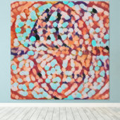 Vesica Piscis 369 | Glass Bokeh, Blue & Oranje Canvas Afdruk (Insitu (Houten vloer))