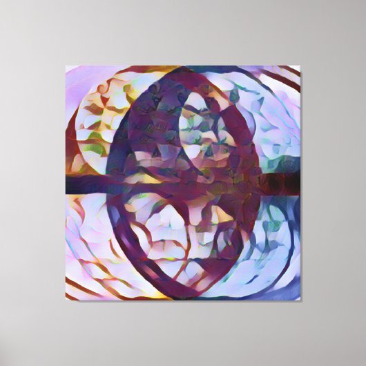Vesica Piscis 369 | Goud en lavender, Abstract Canvas Afdruk (Voorkant)