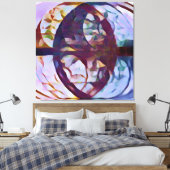 Vesica Piscis 369 | Goud en lavender, Abstract Canvas Afdruk (Insitu (Slaapkamer))