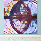 Vesica Piscis 369 | Goud en lavender, Abstract Canvas Afdruk (Insitu (Houten vloer))