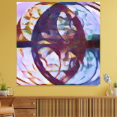 Vesica Piscis 369 | Goud en lavender, Abstract Canvas Afdruk (Insitu (Woonkamer))