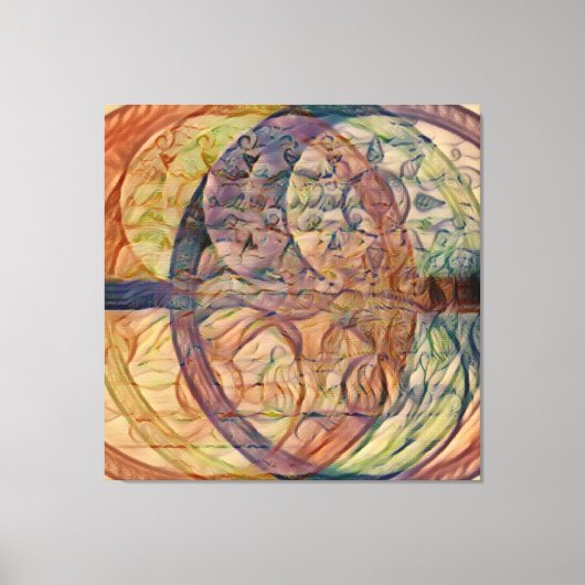 Vesica Piscis 369 | RYB, rood geel blauw Canvas Afdruk (Voorkant)