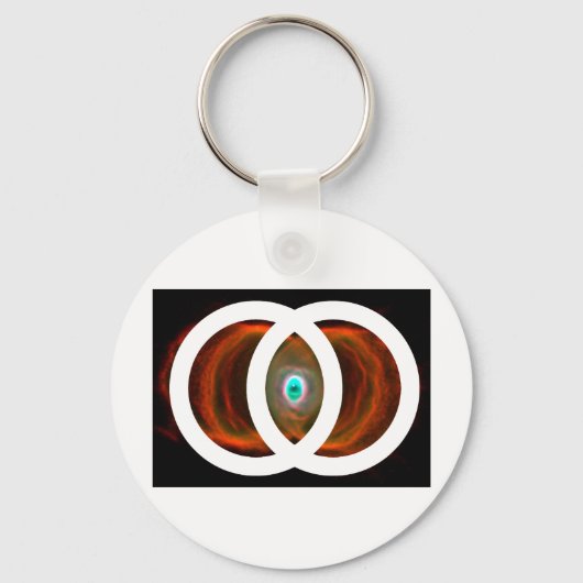 Vesica Piscis Hourglass Nebula Sleutelhanger (Voorkant)