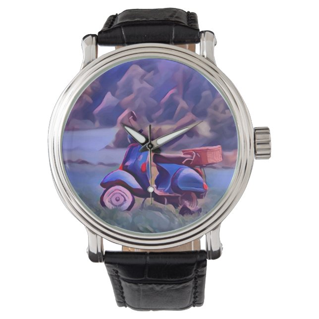 Vespa, de foto a Artwork Horloge (Voorkant)