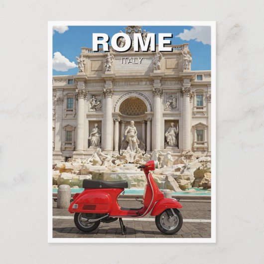 Vespa in Rome Italië Briefkaart (Voorkant)