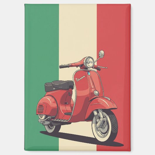 Vespa Italiaanse vlag Magneet (Voorkant)