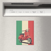 Vespa Italiaanse vlag Magneet (Insitu (Vaatwasser))