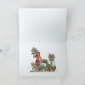 Vespa scooter met bloemen feestdagen kaart (Binnen)