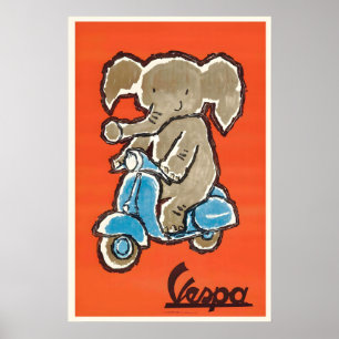 Vespa Scooter Vintage 1954 Vespa Italië Reclame Poster