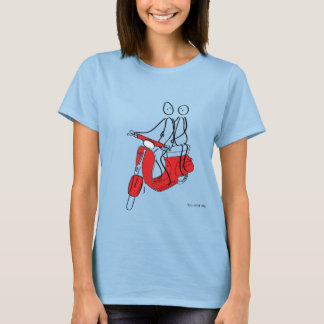 Vespa.Stickman op een Vespa. T-shirt