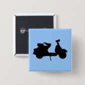 Vespa Vierkante Button 5,1 Cm (Voorkant /achterkant)