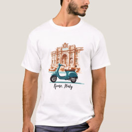 Vespa voor de Trevi-fontein in Rome T-shirt