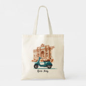 Vespa voor de Trevi-fontein in Rome Tote Bag (Achterkant)