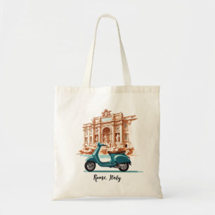 Vespa voor de Trevi-fontein in Rome Tote Bag