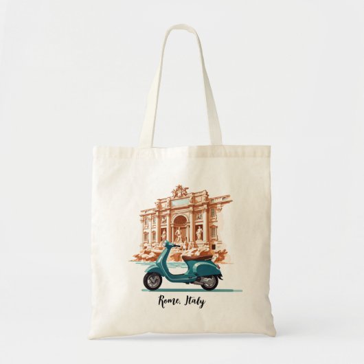 Vespa voor de Trevi-fontein in Rome Tote Bag (Voorkant)
