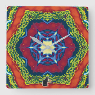 Vesper Kaleidoscoop Vierkante Klok