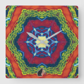 Vesper Kaleidoscope Vierkante Klok (Voorkant)