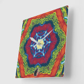 Vesper Kaleidoscope Vierkante Klok (Hoek)