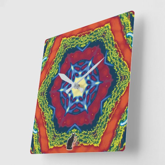 Vesper Kaleidoscope Vierkante Klok (Hoek)