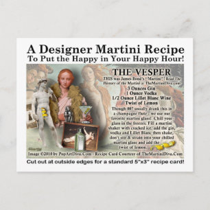 Vesper Martini Recept Briefkaart