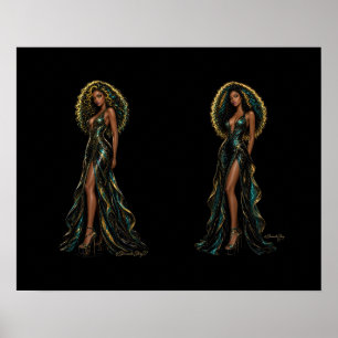 Vespera Kane Couture Avondjurk Paar Poster