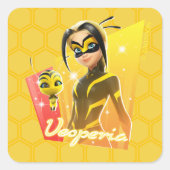 Vesperie en pollen vierkante sticker (Voorkant)