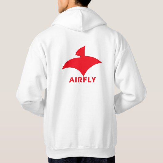 Vest in Capuche Blanc pour Hommes (Airfly) Red Hoodie (Achterkant)