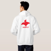 Vest in Capuche Blanc pour Hommes (Airfly) Red Hoodie (Achterkant volledig)