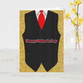 Vest, Shirt en Stropdas, Vaderdag Kaart (Gele Bloem)