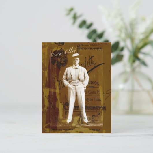 Vesta Tilley Briefkaart (Staand voorkant)