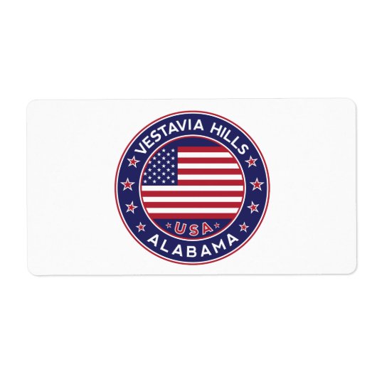 Vestavia Hills, Alabama Etiket (Voorkant)