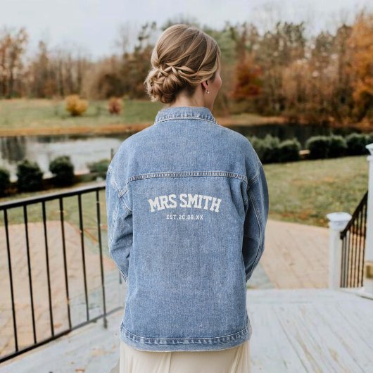 Veste in Jean Mariée Université College Denim Jacket