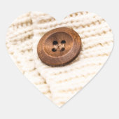 Vesten trui knoop crème bruin schattig hart sticker (Voorkant)