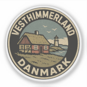 Vesthimmerland, Denemarken Danmark Sticker