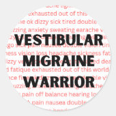 Vestibulaire migraine krijger chronische vertigo B Ronde Sticker (Voorkant)