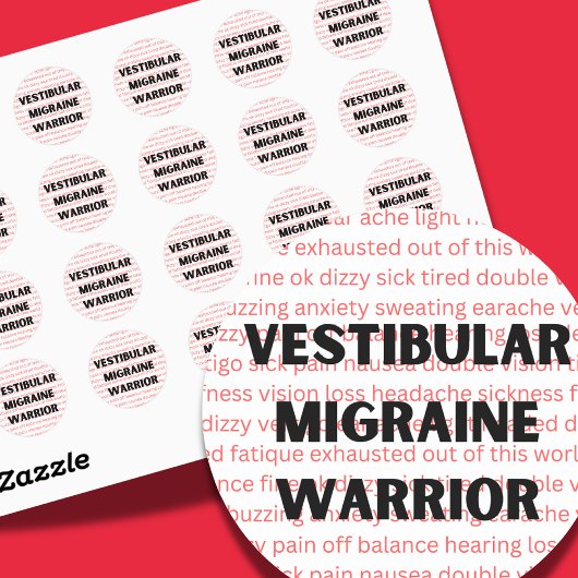 Vestibulaire migraine krijger chronische vertigo B Ronde Sticker